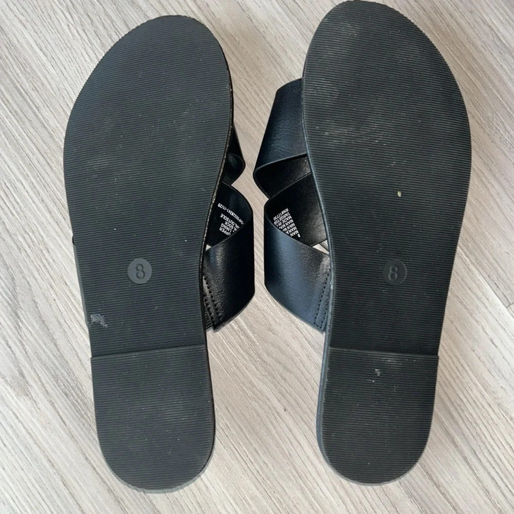 Slide Sandals Lot- 2 Pairs 8 Black Universal Thread-Tan Sequin Forever 21